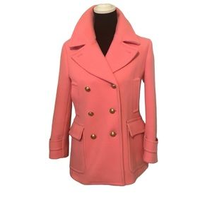 J. Crew stadium cloth pink wool coat